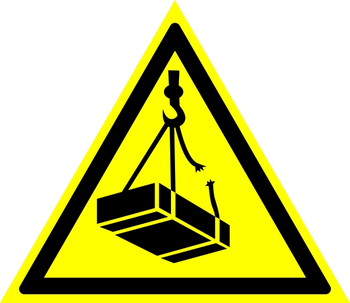 W06 опасно! возможно падение груза (пластик, 500х500 мм) - Охрана труда на строительных площадках - Знаки безопасности - магазин "Охрана труда и Техника безопасности"